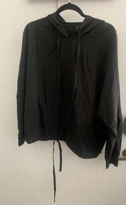 JESSICA SIMPSON ACTIVE  Oversized Hoodie Black L Floral Beachy Athleisure - Picture 1 of 9