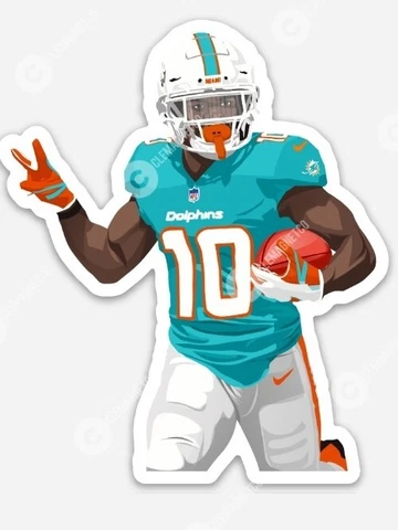 Miami DOLPHINS TYREEK HILL MAGNET - NFL Miami Vice Premium Vinyl MAGNET Cover