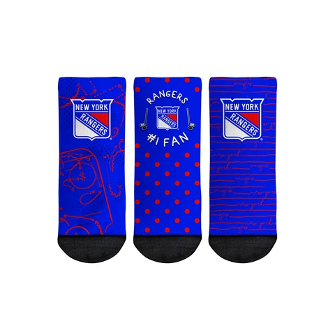 Toddler Rock Em Socks New York Rangers #1 Fan 3-Pack Crew Socks Set Cover