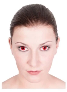 Satan Rote Monatslinsen Kontaktlinsen ohne Stärke - für Halloween als Teufel - Bild 1 von 5