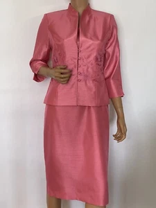 jessica howard 2 pices dress suit pink embroidered size 8 P - Picture 1 of 16