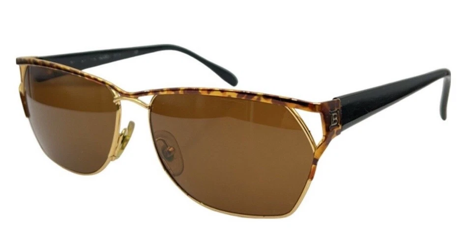 Gafas de sol vintage Laura Biagotti 635/S marrón dorado ovaladas Italia con lentes nuevas Foto 1 de 4