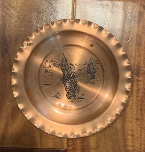 Vintage Fantasy Canadian Copperware Decorative Plate Inuit Design - Picture 1 of 3