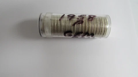 1958-P 25C WASHINGTON SILVER QUARTER GEM B.U. ROLL Cover
