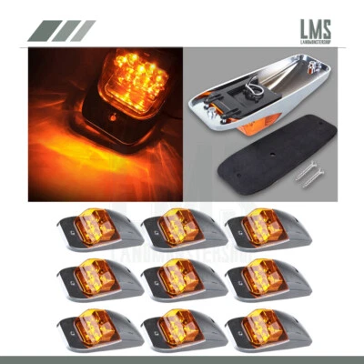 9X Ámbar 10.8" 7Diodos LED Cabina Marcador Luz de Distancia de Funcionamiento para Mack DM800 Foto 1 de 4