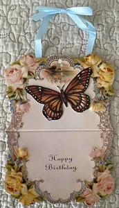 Neue viktorianisch inspirierte Geburtstag Monarch Grußkarte neu aus altem Lagerbestand alte Druckfabrik B - Bild 1 von 6