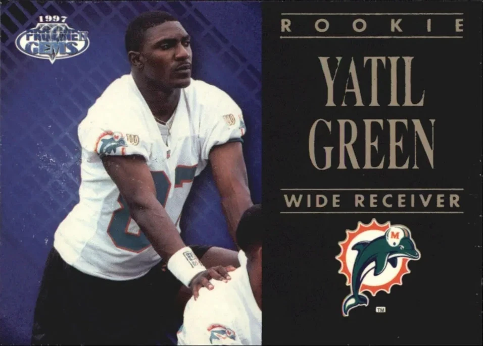 1997 Pro Line Gems Yatil Green Rookie Football Card - Image 1 of 2