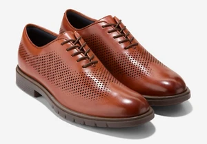 COLE HAAN GRANDFLEX DRESS LASER OXFORDS Mens Leather Shoes Mahogany NEW C40333 - Picture 1 of 6
