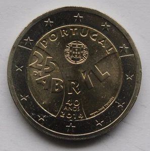 PORTUGAL - 2 € commemorative euro coin 2014 - Carnation Revolution 40 - Picture 1 of 1
