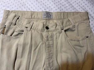 Vintage Armani Jeans Button Fly  Men's  Slim Fit Tan Cords Size 36  - Picture 1 of 3