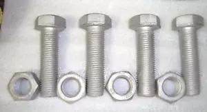 M27 X 100mm Hex Head Bolt & Nut QTY of 4 (IV) Galvanized gr 4.6g Bremick - Picture 1 of 7