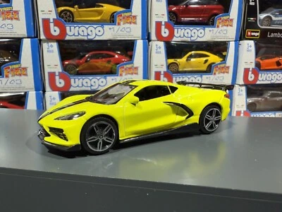 Bburago Chevrolet Corvette Stingray Coupe 2020 Yellow 1:43 [Neuf] - Photo 1/4