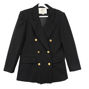Blazer De Colección RZR Weather Wise Para Mujer 5/6 Pequeño 100% Lana Negro Chaqueta Dorado Demure - Imagen 1 de 21