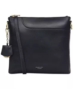 Bolso Bandolera Radley London Para Mujer Bolsillos 2.0 Mediano Cuero Cremallera Negro Dorado - Imagen 1 de 6