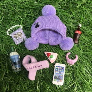 LPS Accessories Clothes Purple Hat Beanie For Littlest Pet Shop Short Hair Cat