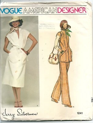 Vogue Sewing Pattern 1241 Jerry Silverman, Vintage Dress Top Pant, Size 10 Uncut - Image 1 of 2