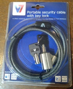 V7 tragbares Sicherheitskabel mit Schlüsselschloss 6,5 Fuß (SLK4000) - Bild 1 von 2