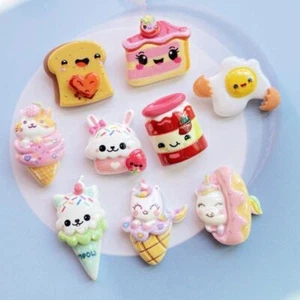 Resin Cartoon Unicorn Ice Cream Flatback Scrapbook DIY Decoration Craft 20pcs Se - Picture 1 of 17