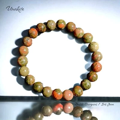 Pulsera Unakite - Piedras Naturales Unisex 8mm Foto 1 de 3