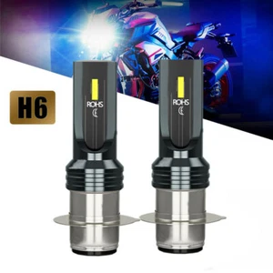 2Pcs Motorcycle Lights 6000K White LED Headlight Bulb Lamps H6 H6M Accessories - Picture 1 of 12