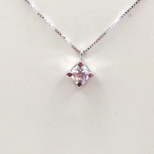 Collana punto luce con diamante ct 0,27 oro bianco 18kt cm45 - Imagen 1 de 2