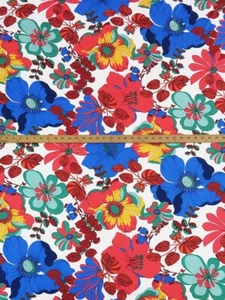 Double Brushed Jersey Floral Poppies And Roses   By the Yard   - Picture 1 of 3