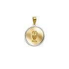 First Holy Communion Medallion Pendant Solid 14K Real Gold Religious Charm