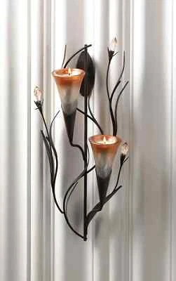 Dawn Lily SCULPTURED Wall SCONCE Candle Holder * NIB - Image 1 of 4