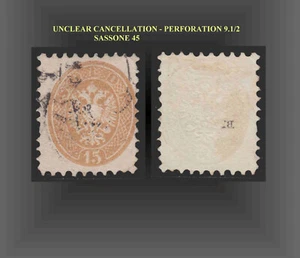 1864 LOMBARDÍA - VENTIA 15 SOLDI USADO PERF.9.1/2 SCT.24 MI.23 SASSONE 45 - Imagen 1 de 1