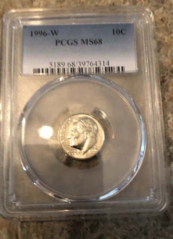 1996-W Roosevelt Dime 10c West Point Mint GEM UNC mint state ms PCGS MS68 Cover