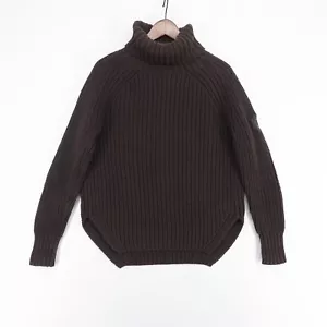 Alp N Rock Turtleneck Sweater Womens Small Brown Slit Hem Chunky Knit - Picture 1 of 11