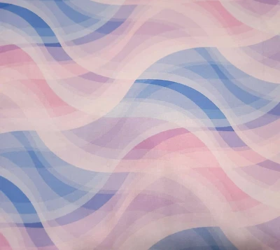 19" Aurora P&B Textiles Pink Blue Purple Abstract Wave Print - Image 1 of 3