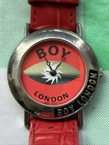 Boy London Silver Tone Red Dial Quartz Watch - Picture 1 of 8