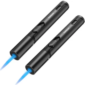 TOPKAY Torch Lighters, 2 Pack, Butane Lighters, Adjustable Jet Flame Torch - Picture 1 of 9