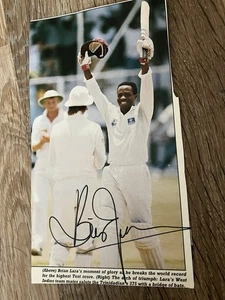 Brian Lara Warwickshire And West Indies Cricketer Signed Magazine Picture - Picture 1 of 1