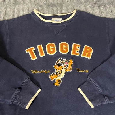 Disneyland Tigger Wonderful Thing Sudadera Pullover Azul Marino Talla S Foto 1 de 4