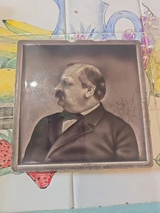 1886 Präsident Grover Cleveland Portrait Kampagne Keramikfliese 6 Zoll - Bild 1 von 8