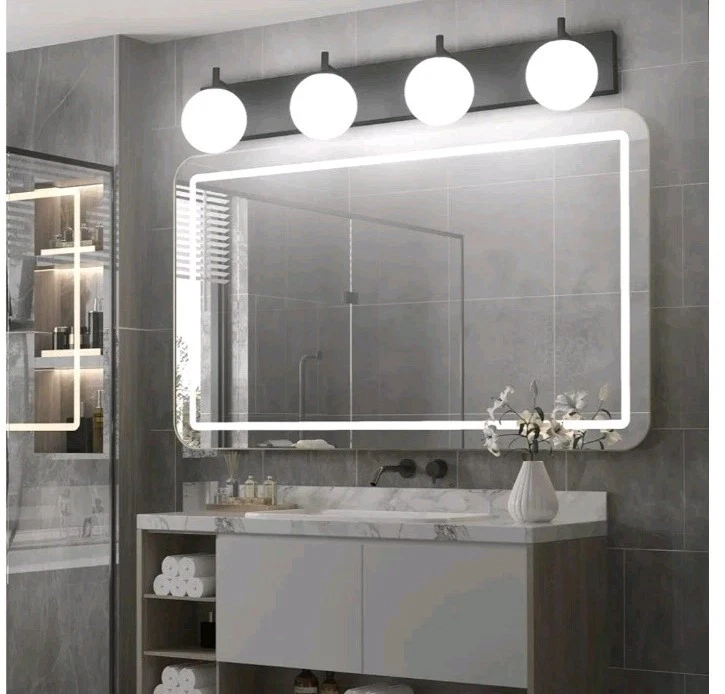 Aipsun Bathroom Light Fixtures, 4 Lights Matte Black Vanity Light, Modern... - Image 1 of 4