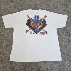 Vintage Hard Rock Cafe New York Heavy White Graohic Tee T-shirt Mens XXL RARE! - Picture 1 of 12