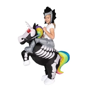 Inflatable Costume for Kids, Unicorn Skeleton Air Blow Up Costumes with LED L... - Picture 1 of 8