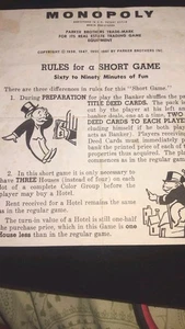 Instructions 1961 Monopoly - Picture 1 of 2