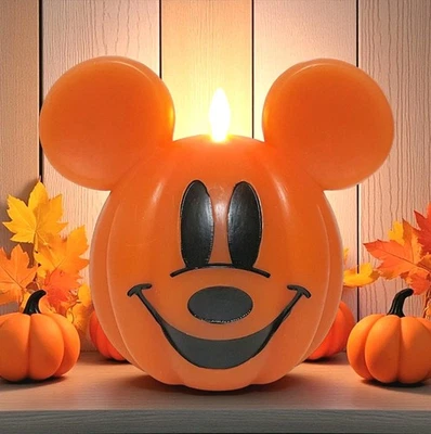 Vela sin llama Pottery Barn Kids Disney con forma de Mickey Mouse calabaza 6" nueva en caja Foto 1 de 4