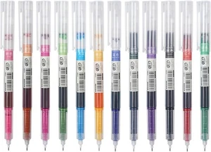 12 Colour Quick Dry Gel Pens, 0.5mm Fine Point Comfort Grip [Multiple Colors]  - Picture 1 of 6