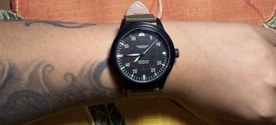 American Aviator Watch Black Men's New Battery - Image 1 of 3