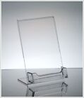 25 Acrylic 4' x 6' Slanted Sign Holders with Business Card Holder