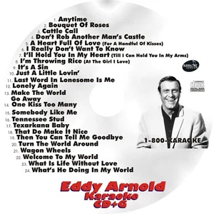 CARAOKE PERSONALIZZATO EDDY ARNOLD 24 GRANDE CANZONE CDG CD+G RARO CLASSICO COUNTRY QUALSIASI MOMENTO+ - Foto 1 di 2