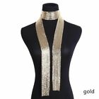 Pailletten Hals Krawatte Schal Sparkle Metall Halstuch K&#246;rper Kette Halskette