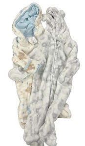2er Set Hoodie 3-6 Monate Fleece Bär Reißverschluss Einteiler - Bild 1 von 6