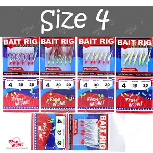 Plataformas de cebo de pesca talla 4 premium sabiki 6 ganchos - Imagen 1 de 9