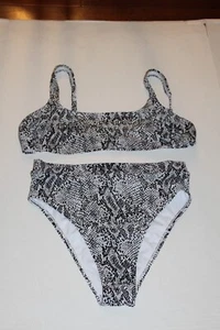 Xhilaration 2 Piece Bikini Bathing Suit, Snakeskin Pattern, Size XL - Picture 1 of 3